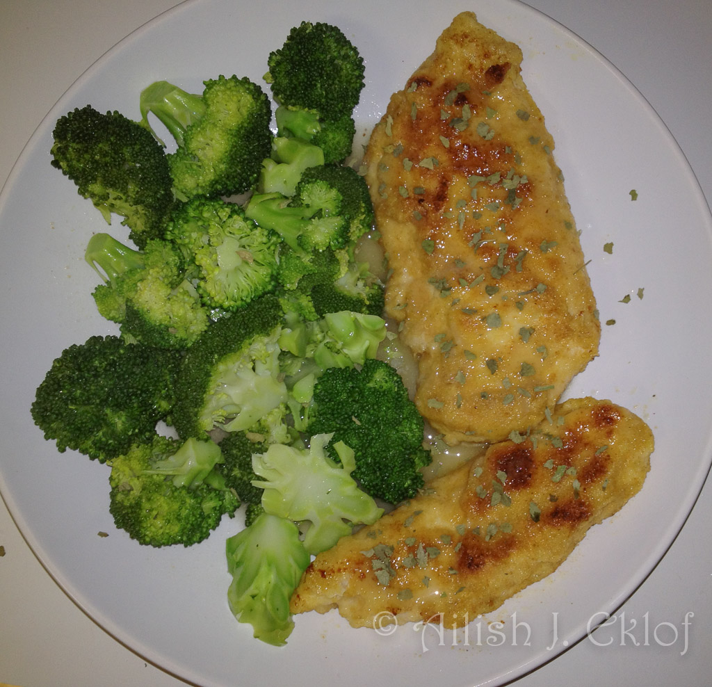 Chicken Francese with brocolli