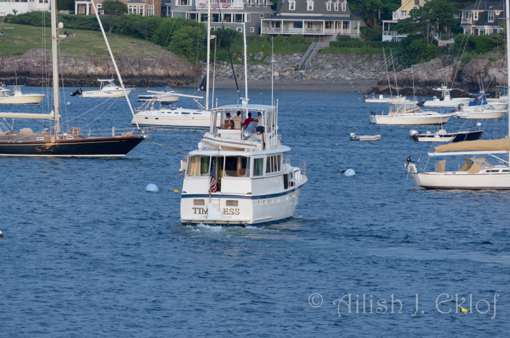 Boats moored at Marblehead Harbour